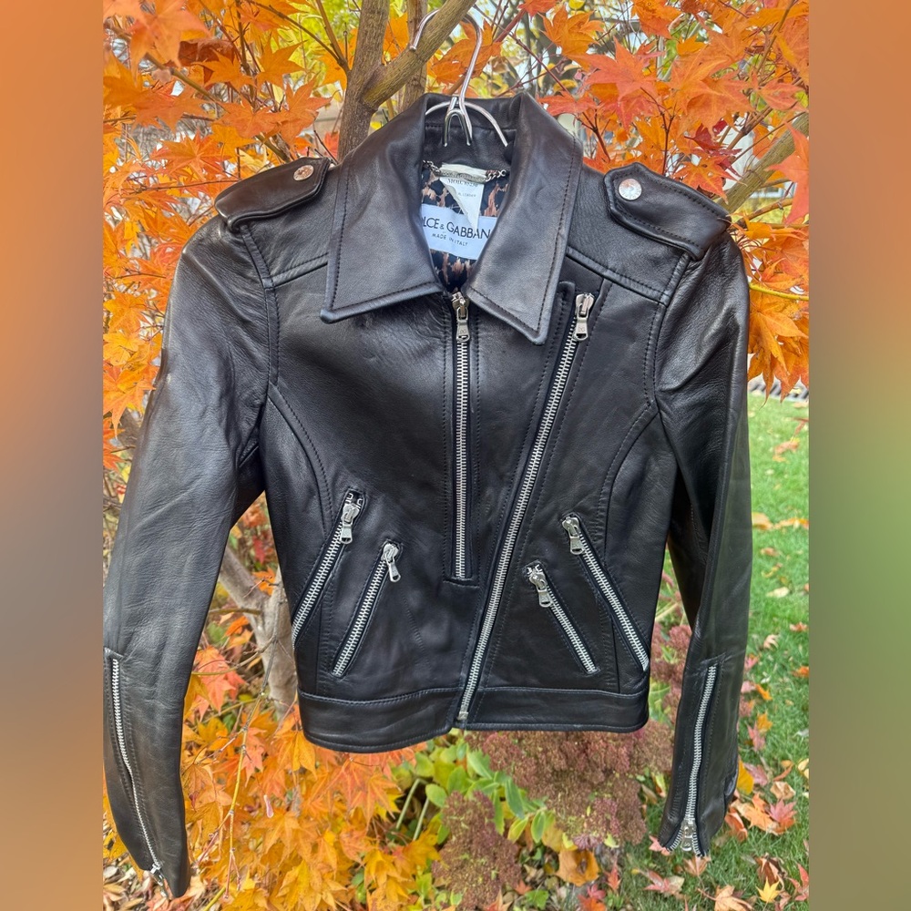 Dolce & Gabbana limited edition leather jacket, model 85230. Authentic